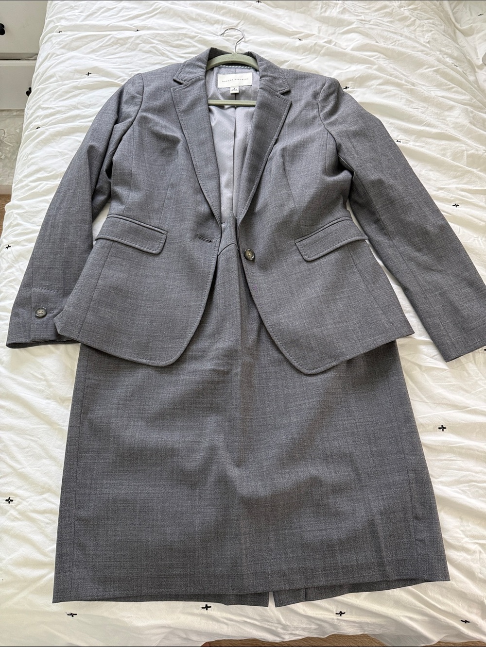 Banana Republic Gray Women's Blazer and Skirt Suit